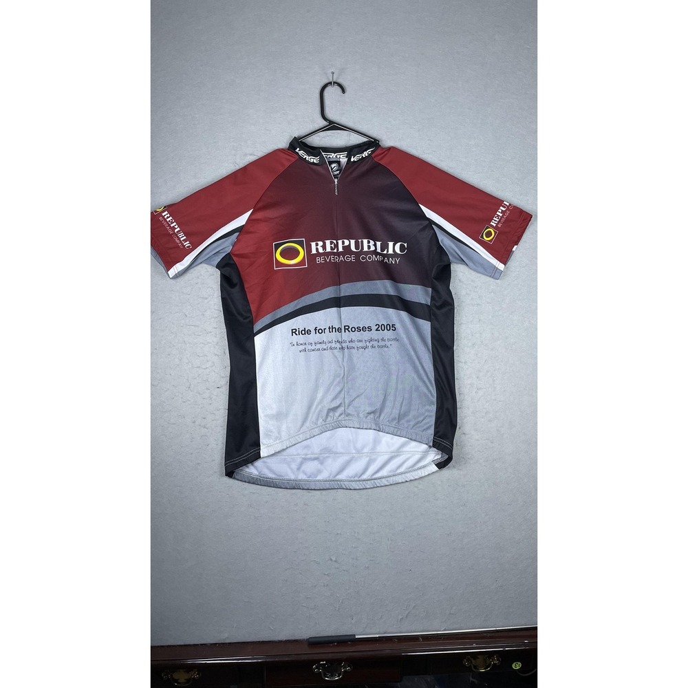 Vintage Verge Sport Cycling Jersey Mens‎ L Republic Beverage 2005 Short Sleeve